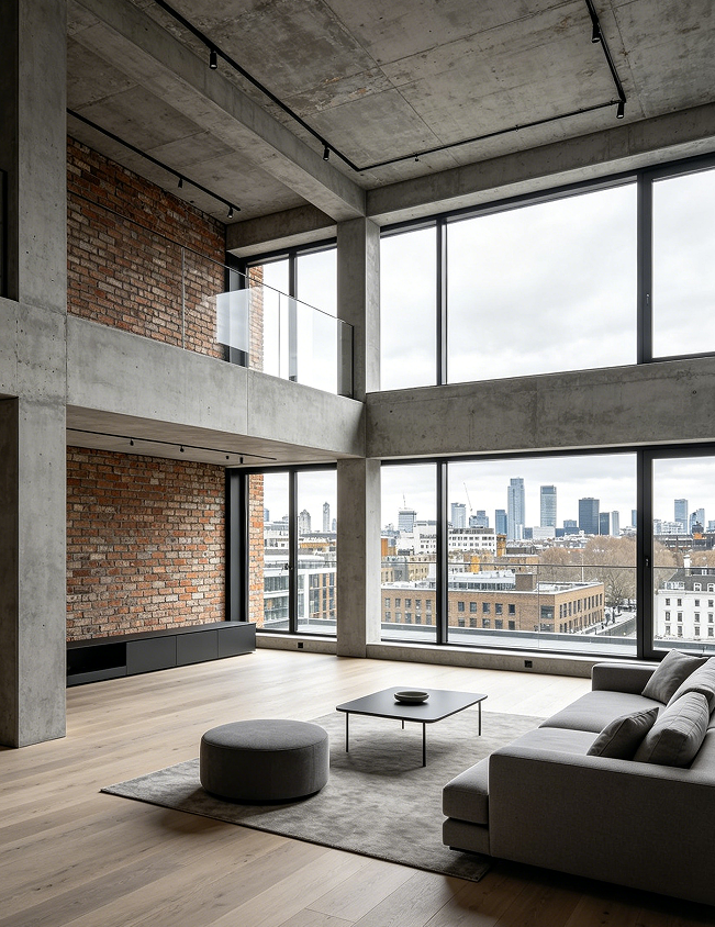 Minimalist Loft-Style Apartment in London